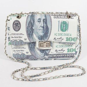 Hundred Dollar Crossbody Bag/ Money Theme/ $100 Bill / Ben Franklin- NWT